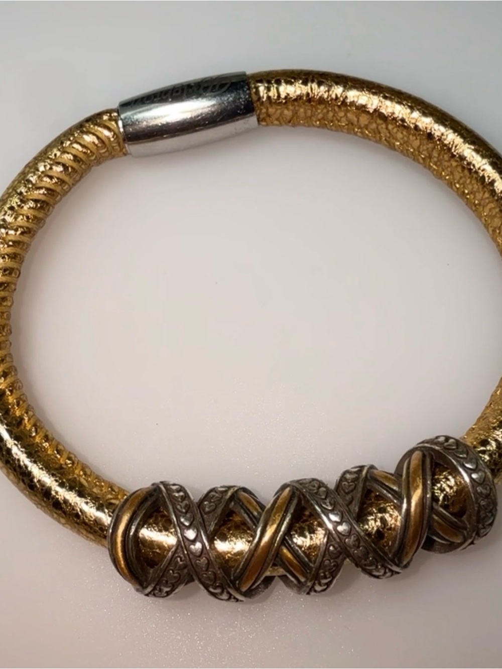 Brighton Woodstock Single Gold and Silver Bracelet